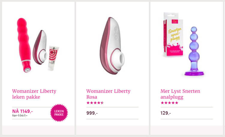 Bildet viser noen av bestselger-produktene til Kondomeriet